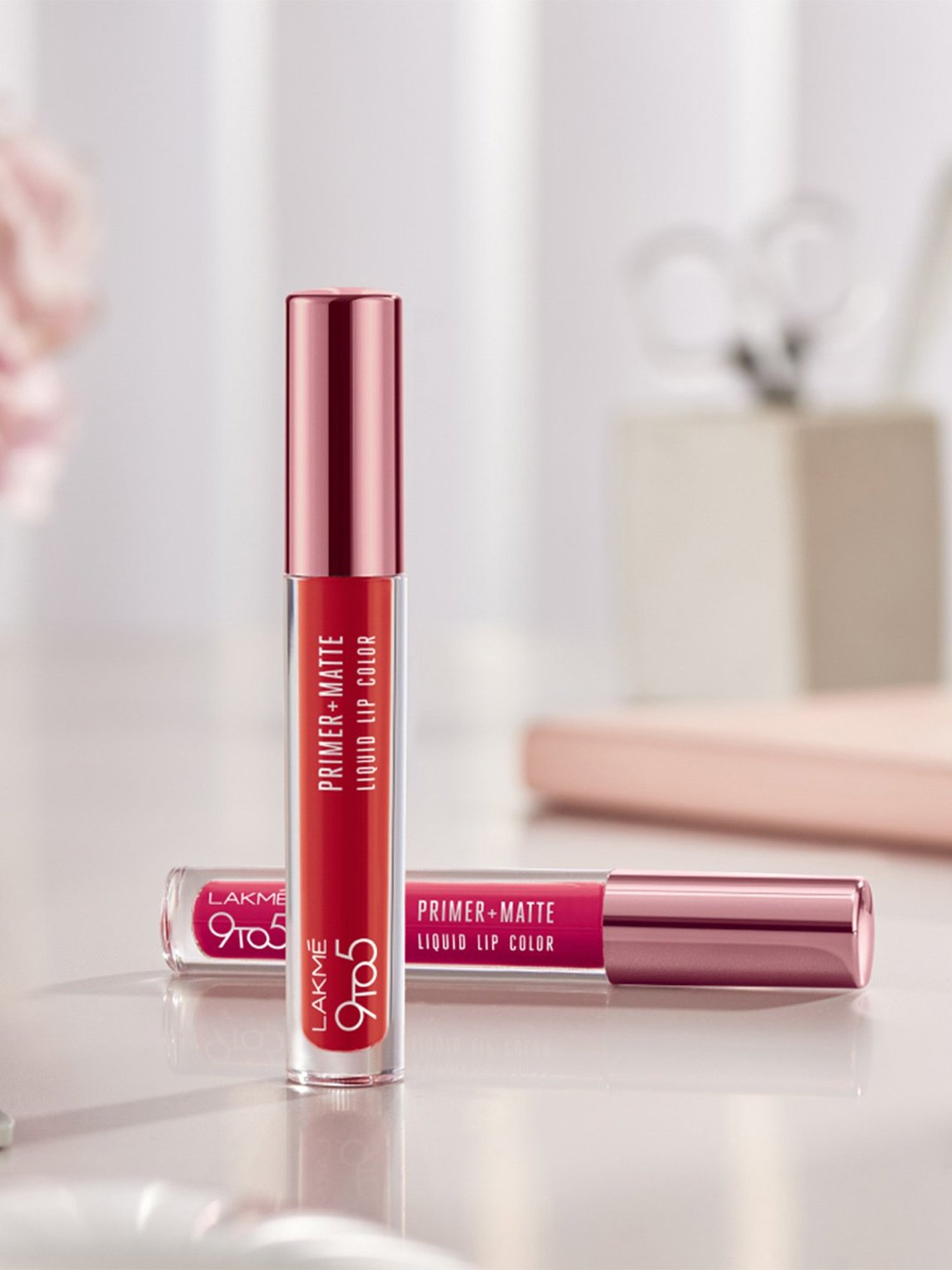 Lakme 9 to 5 Primer Plus Matte Liquid Lip Color MP3 Dusty Rose - 4.2 ml