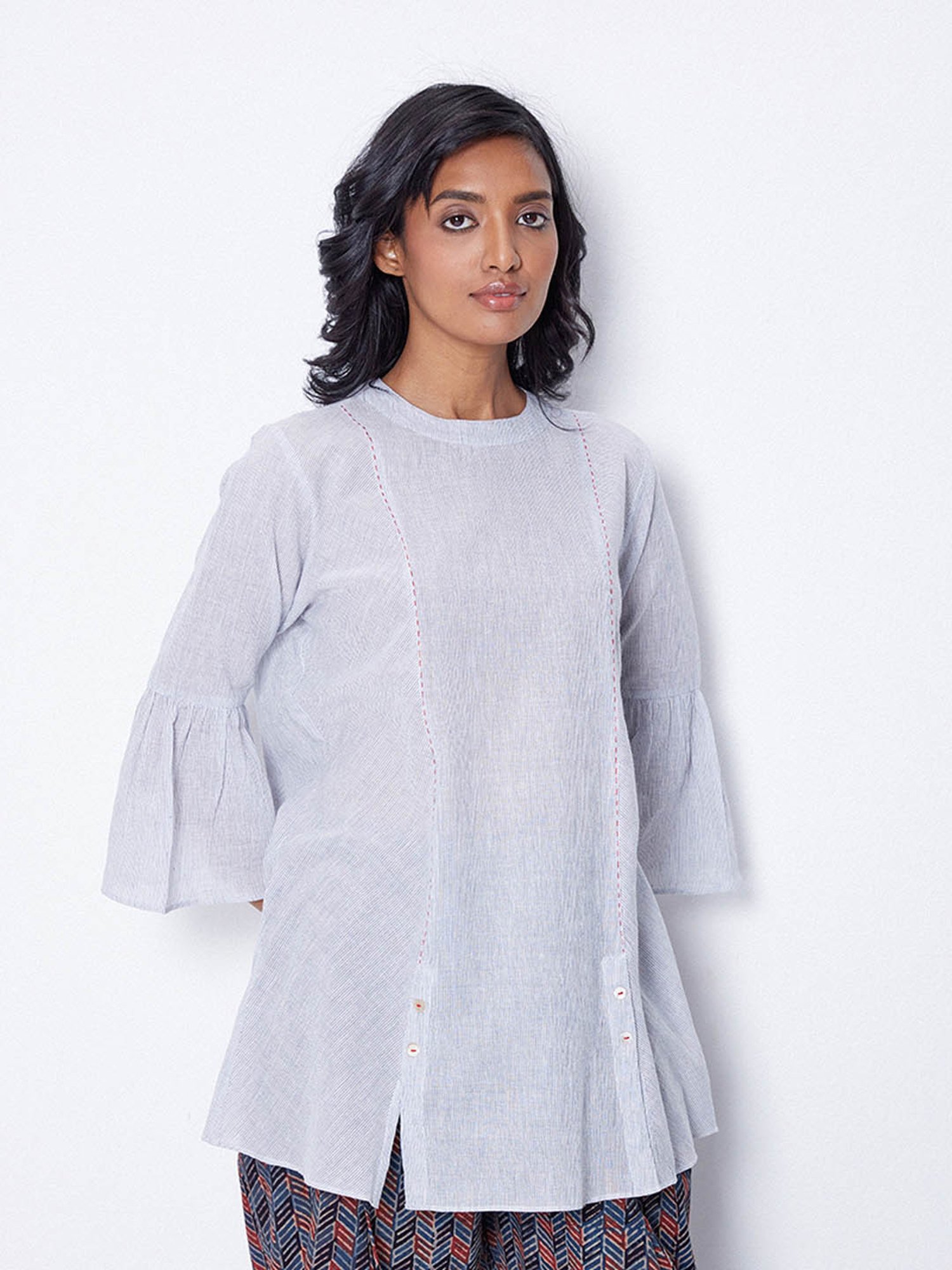 ANCESTRY Grey Cotton Tunic