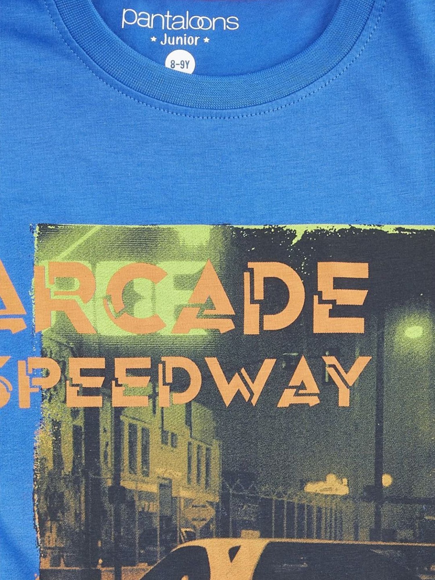 Pantaloons Junior Cobalt Blue Cotton Printed T-Shirt