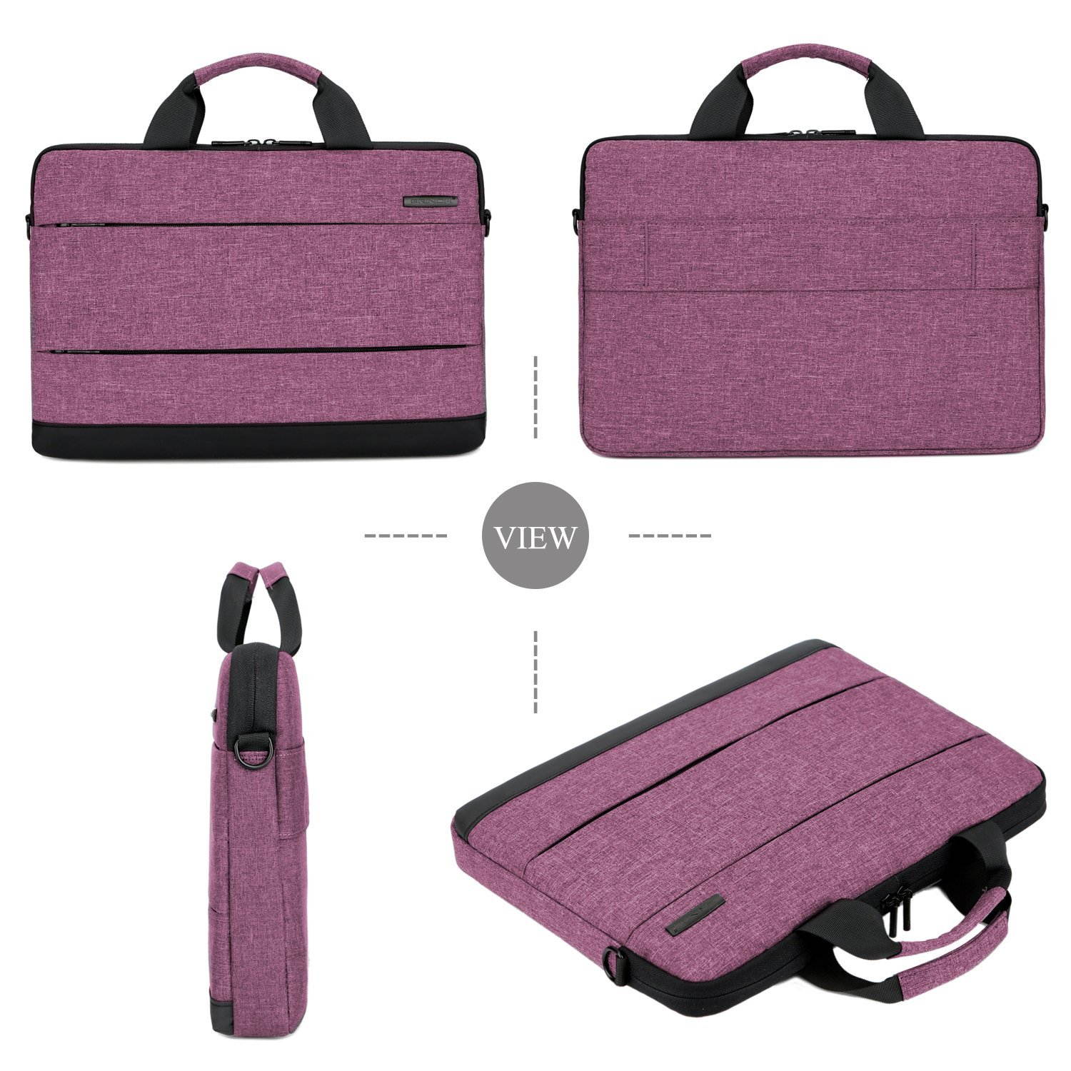 BRINCH 15.6 Inch Laptop Shoulder Bag,Classic Lightweight Slim Portable Laptop Messenger Sleeve Case for Work / Travel,Fits 15 - 15.6 Inches Laptop / Notebook / MacBook / Ultrabook Computer,Black