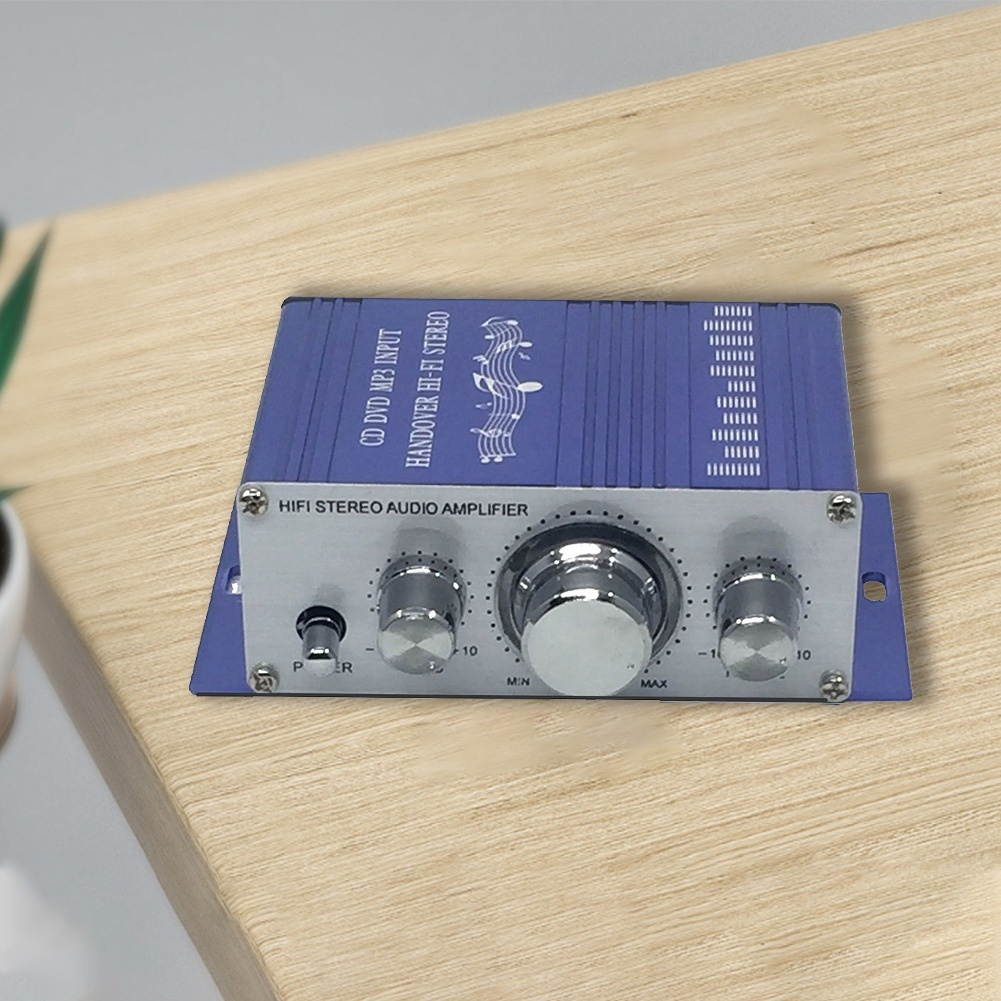 Kinter 12V Hot Selling Mini Hi-Fi Stereo Amplifier Audio MP3 Auto Car 2 Cananal Stereo DVD Speaker Blue