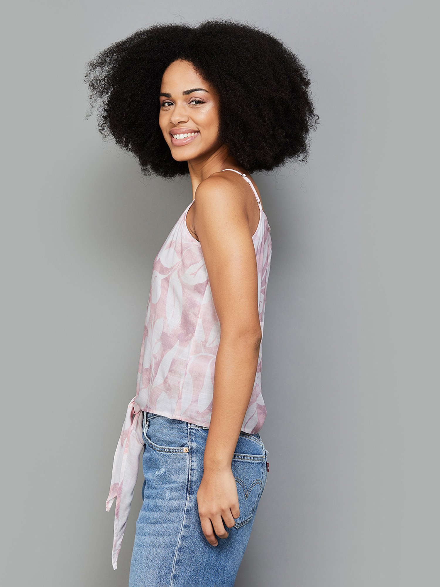 Fame Forever by Lifestyle Pink & White Printed Crop Top