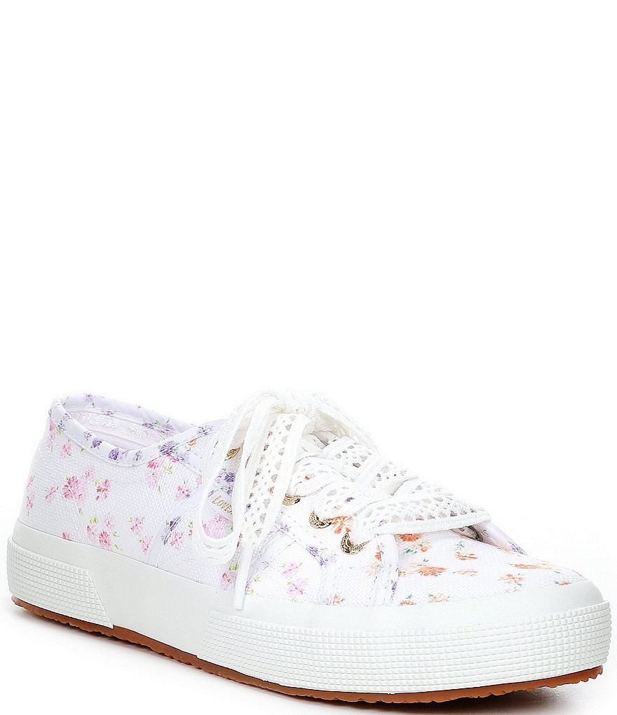 Superga x LoveShackFancy 2750 Flower Mix Eyelet Lace Floral Print Canvas Sneakers