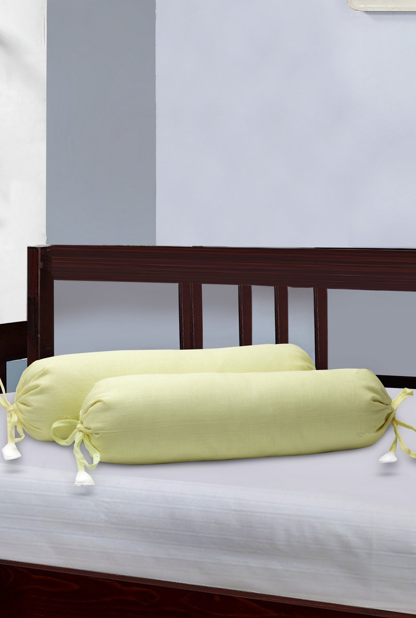 The Baby Atelier Yellow Bolster Cover with Filler - Set of 2
