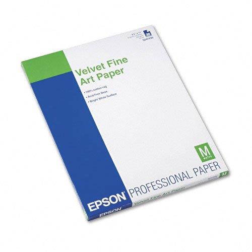 Epson S041637 Velvet Fine Art Paper, 13 x 19, White (Pack of 20 Sheets)