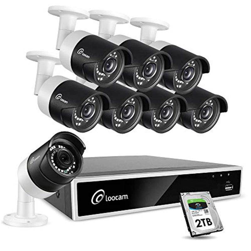 8 Channel Security Surveillance Camera System, FHD 1080p 8CH DVR with 2TB HDD and 8x2MP Weatherproof Outdoor Indoor CCTV Bullet Cameras, 150ft Night Vision, Easy Remote Access, Email Alert