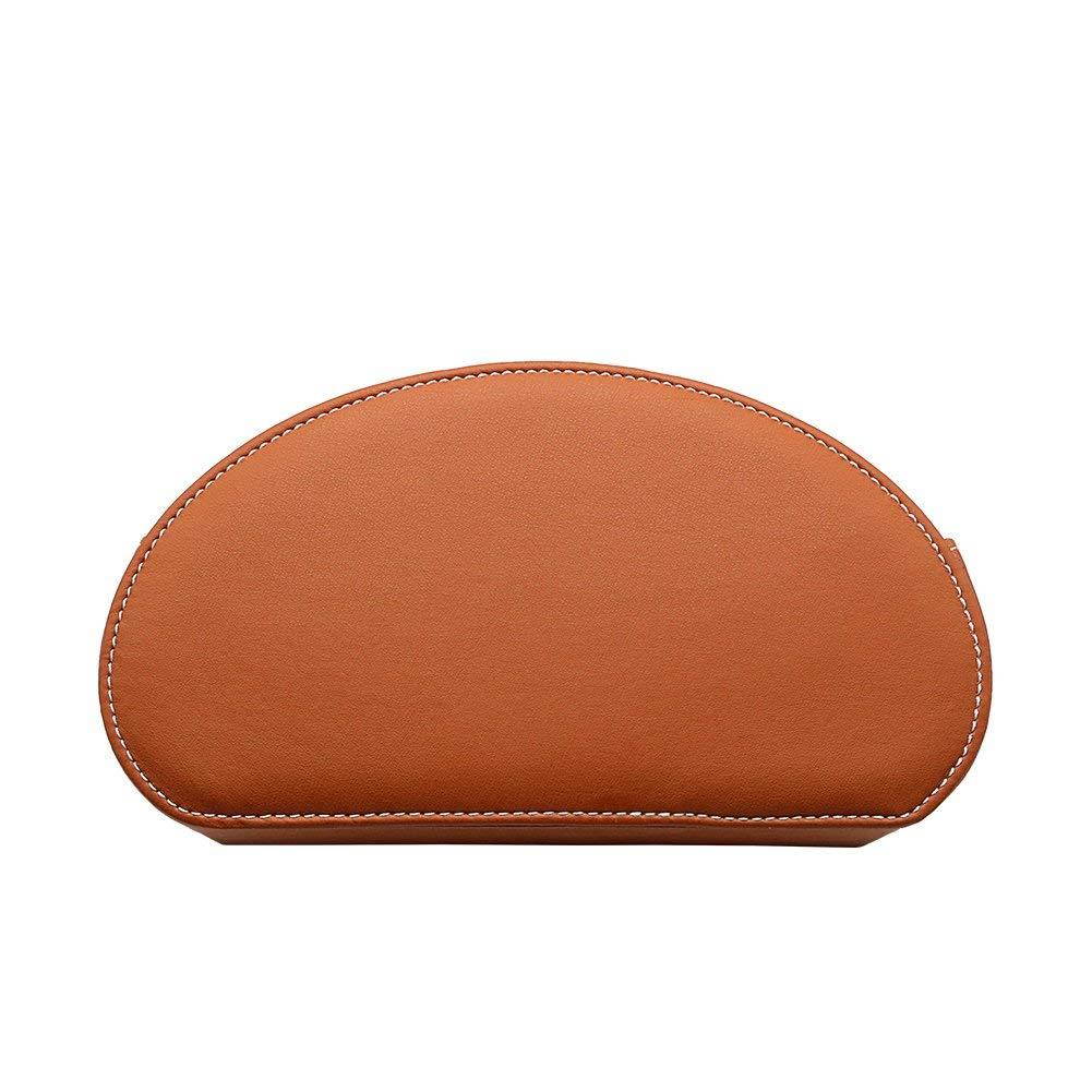 Fosinz Remote Control Holder Organizer Leather Control Storage TV Remote Control Organizer with 5 Spacious Compartments (Brown)