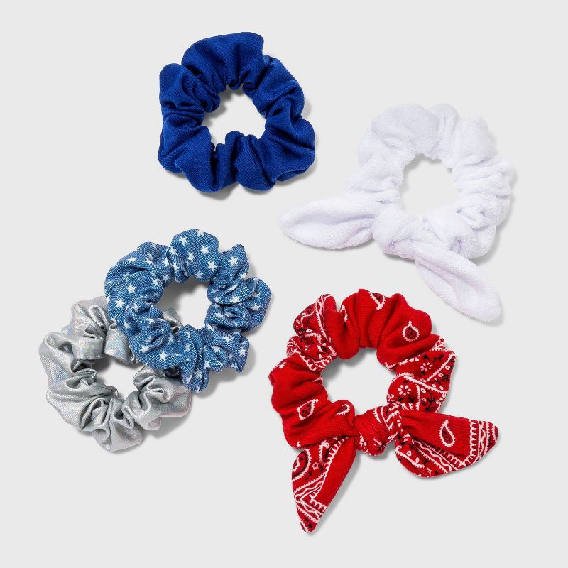 Girls' 5pk Twister Hair Elastic - Cat & Jack™ Red/White