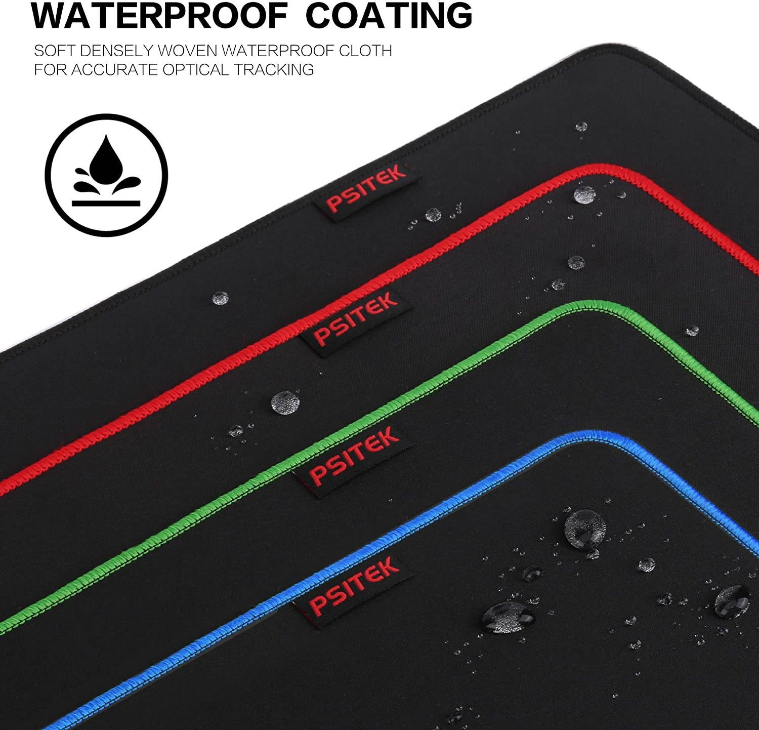 Psitek 36x16 Inches XXL Large Gaming Mouse Pad Extended Desk Keyboard Mousepad, Waterproof Cloth Surface Optimized for Precision, Durable Stitched Anti-Fray Edges Green