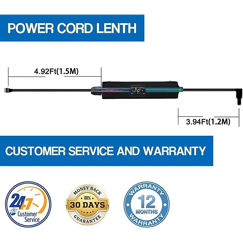 Adapter for Samsung 19V 3.15A 60W Compatible with Samsung AD-6019R 0335A1960 CPA09-004A Laptop Charger with 3-Prong Power Cord