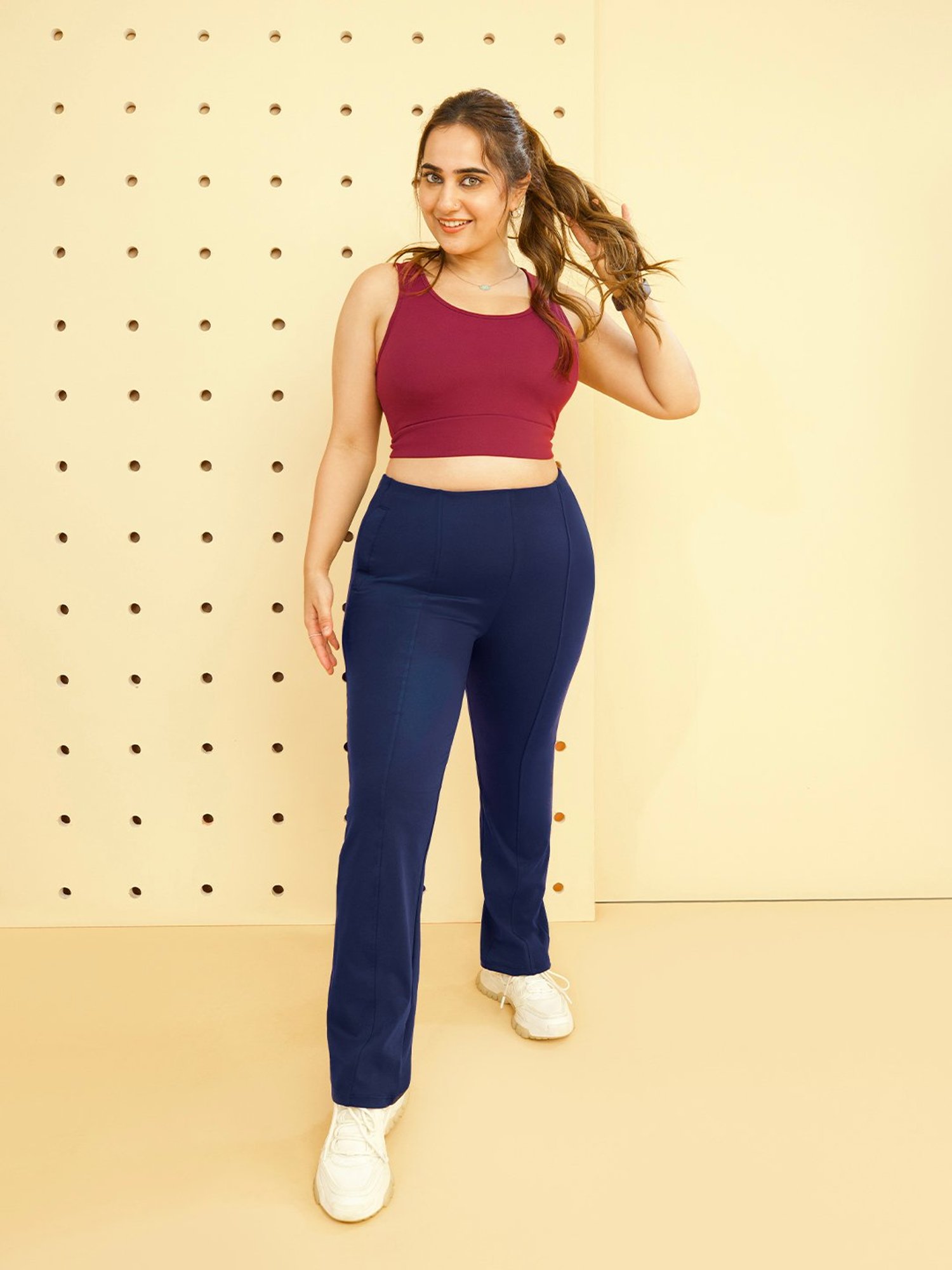 BlissClub Navy On-The-Go Straight Pants