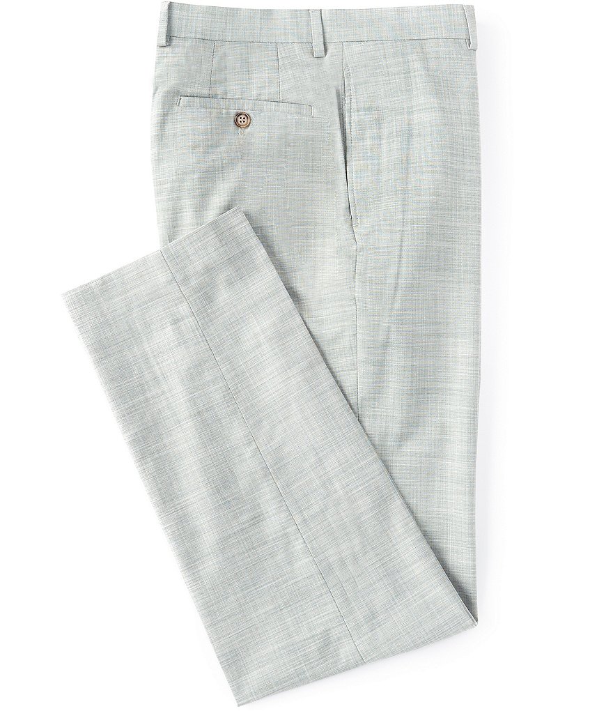 Ralph Ralph Lauren Slim Fit Flat Front Tonal Shark Skin Pattern Dress Pants