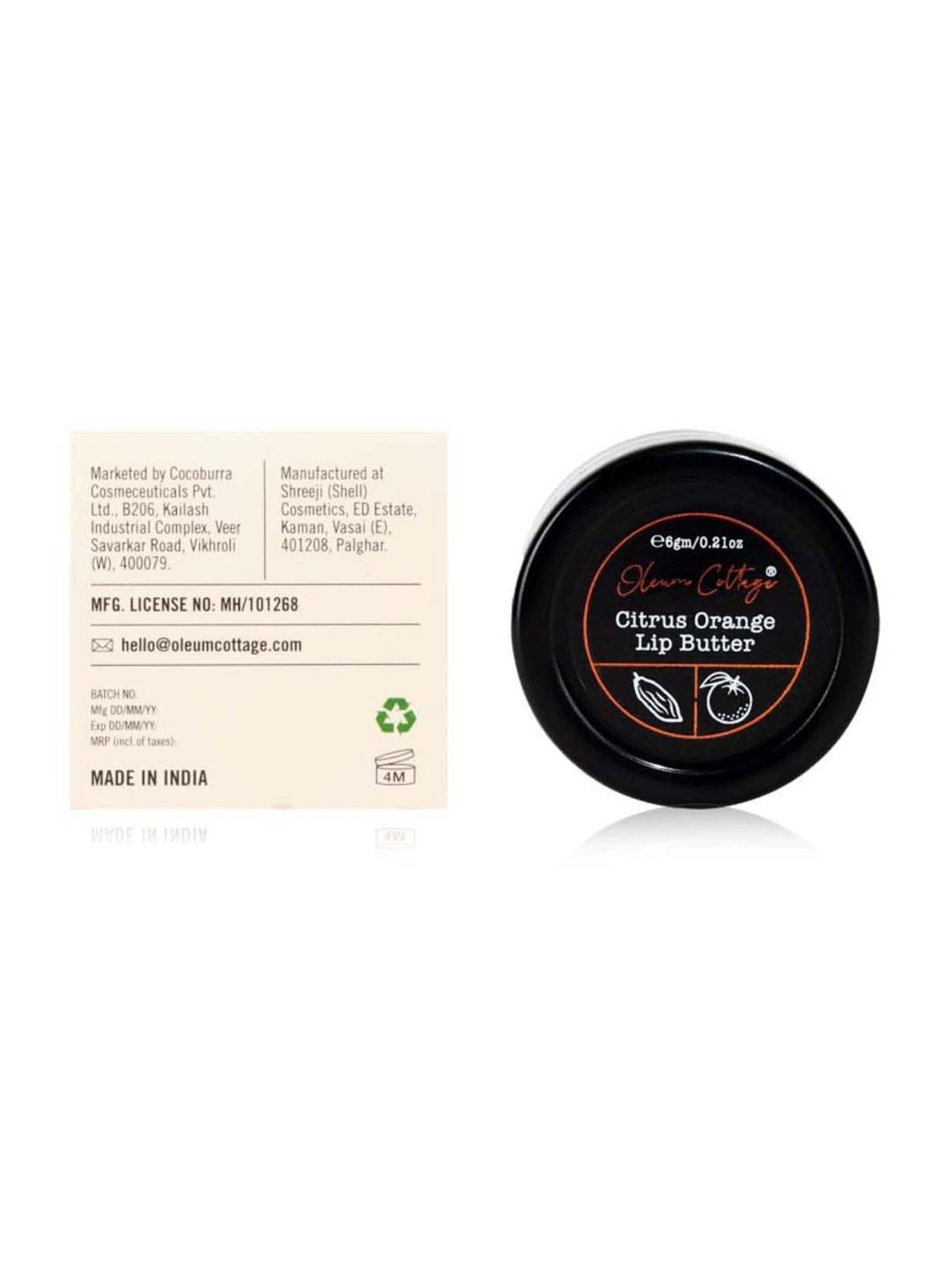 Oleum Cottage Citrus Orange Lip Butter - 6 gm