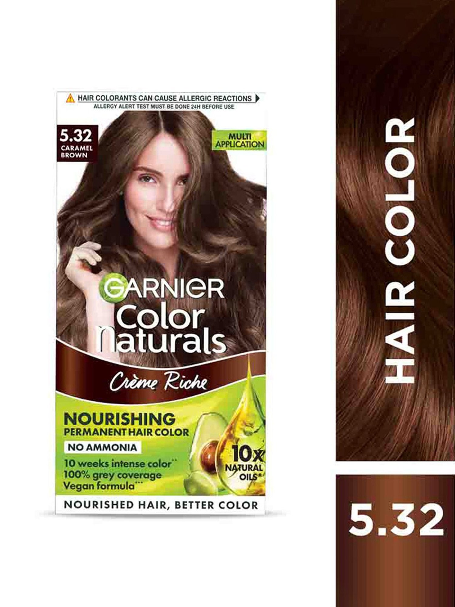 Garnier Color Naturals Creme Hair Color Shade 5.32 Caramel Brown - 70 ml + 60 gm