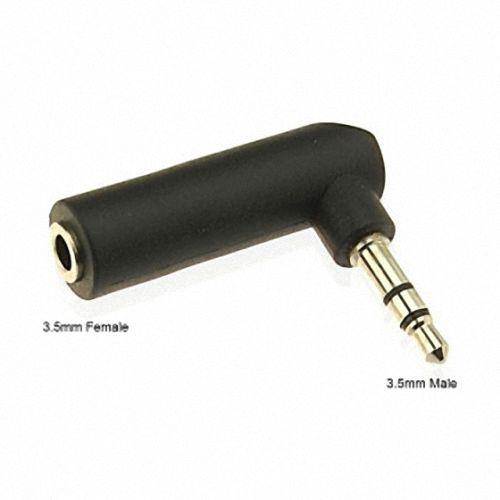 CHENYANG 90 degree right angled 3.5mm 3poles Audio Stereo Male to Female Extension Adapter Black