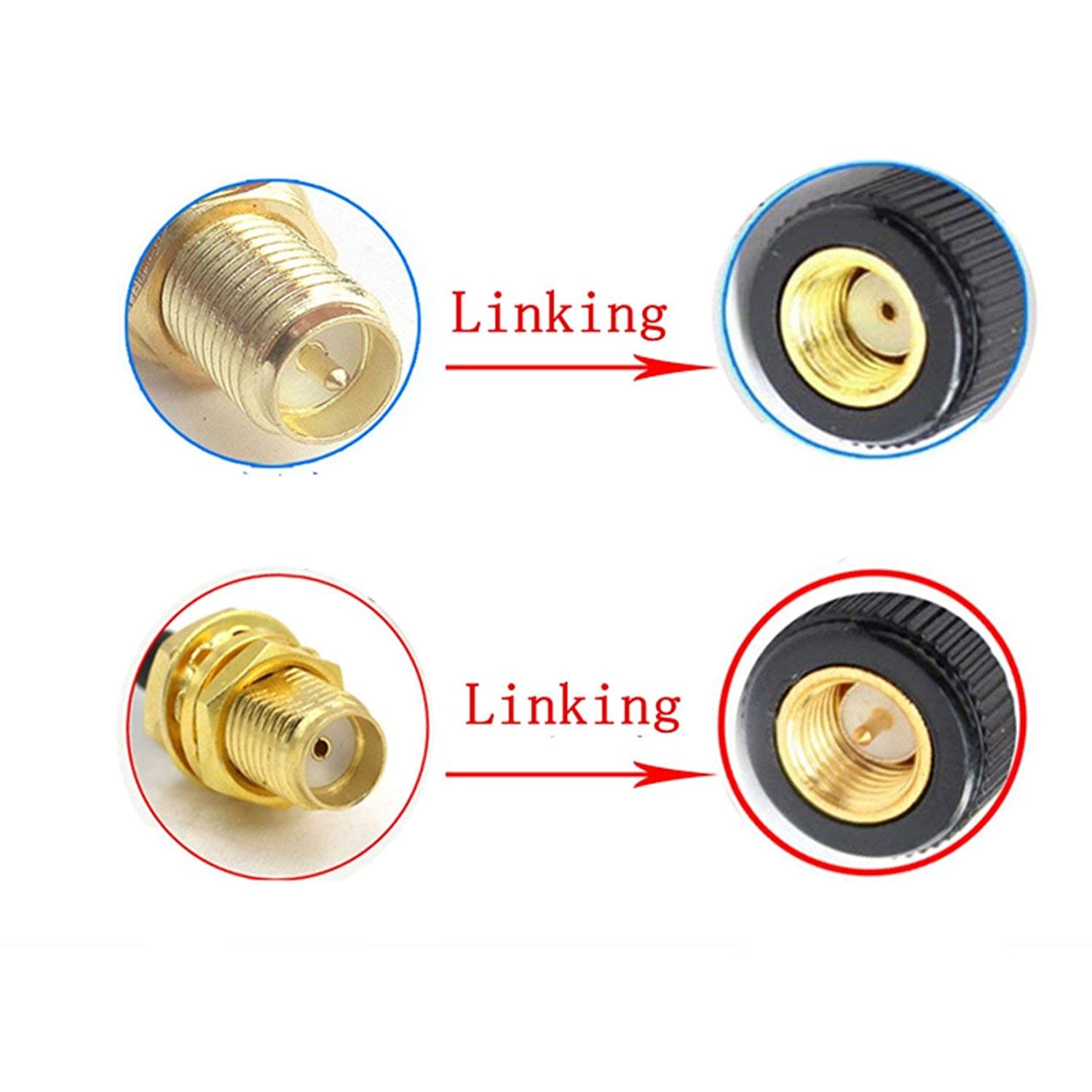 AOER UHF Female Jack to BNC Male Plug RF Coaxial Adapter Connector