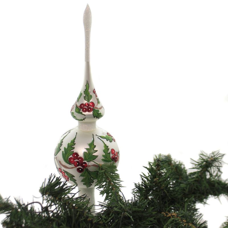 Christina's World 12.25" Matte Holly Leaf Finial Tree Topper  -  Tree Toppers