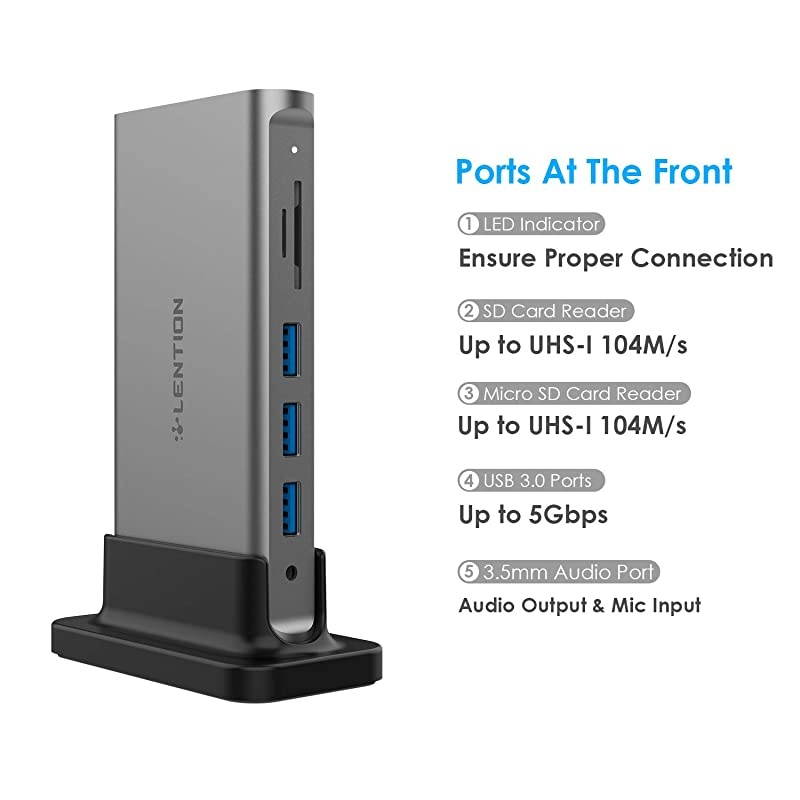USB C Docking Station with 100W Power Delivery 4K HDMI VGA Gigabit Ethernet Card Reader USB 30 Aux Adapter for 20202016 MacBook Pro New Mac AirSurface More CBD55 Space Gray