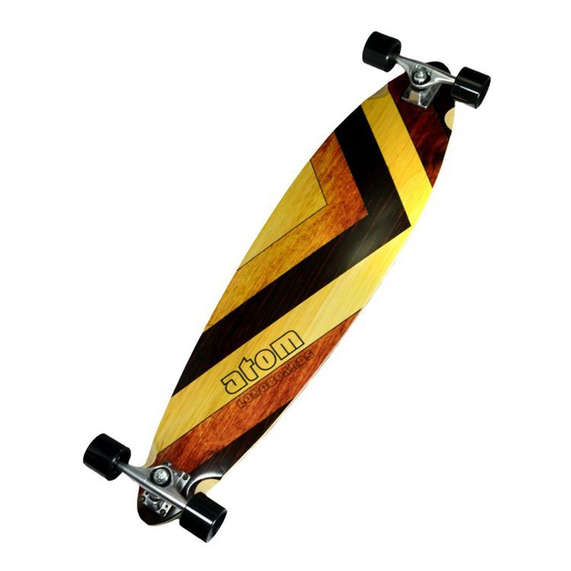 MBS 400130 Atom Pin-Tail Drop Deck 39 Inch Longboard Cruisers Skateboard, Woody Design