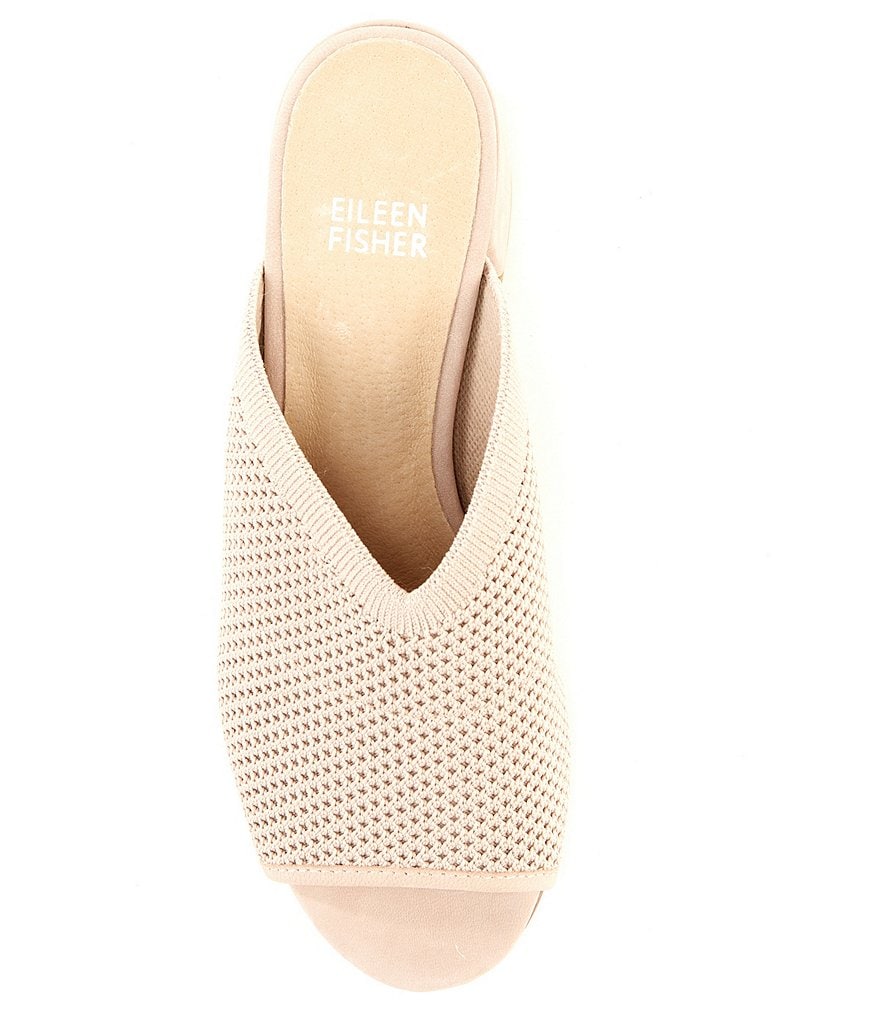 Eileen Fisher Fave Stretch Fabric Block Heel Mules