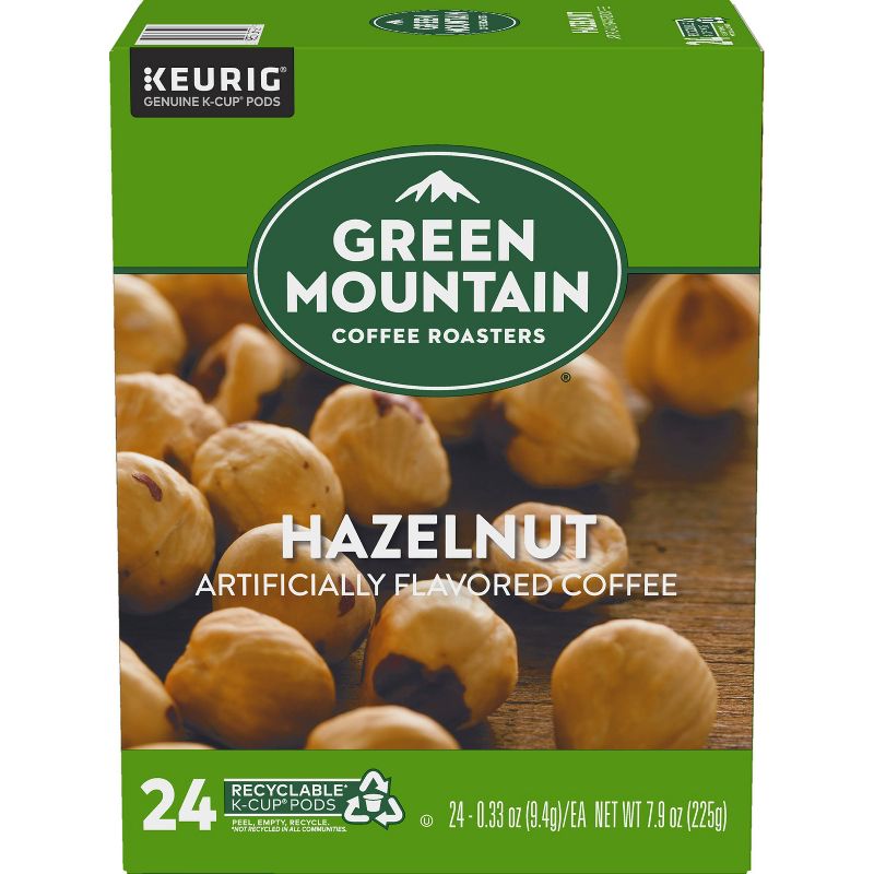 24ct Green Mountain Coffee Hazelnut Keurig K-Cup Coffee Pods Flavored Coffee Light Roast