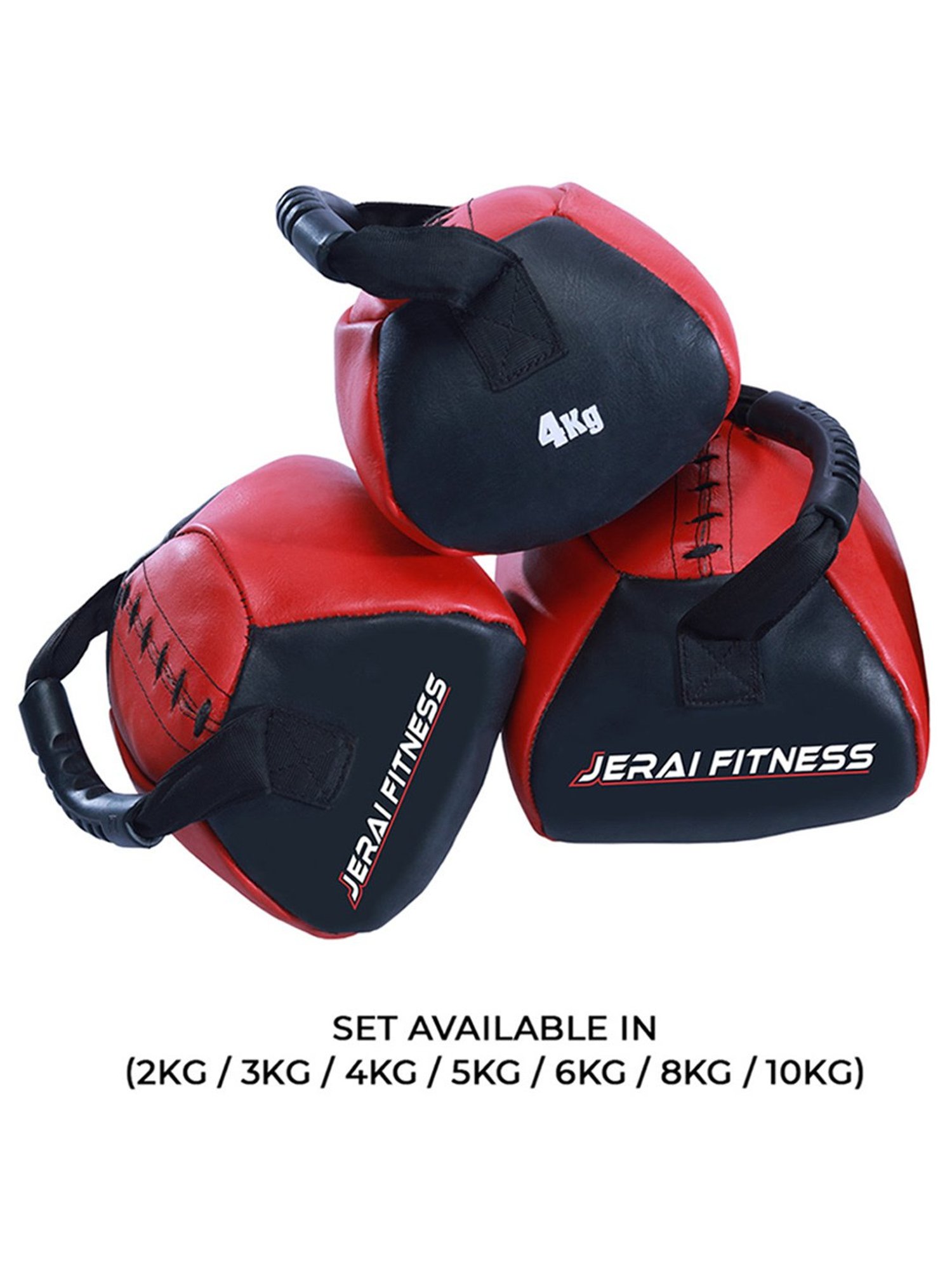 Jerai Fitness JA010 Leather Kettlebell Set (Red)