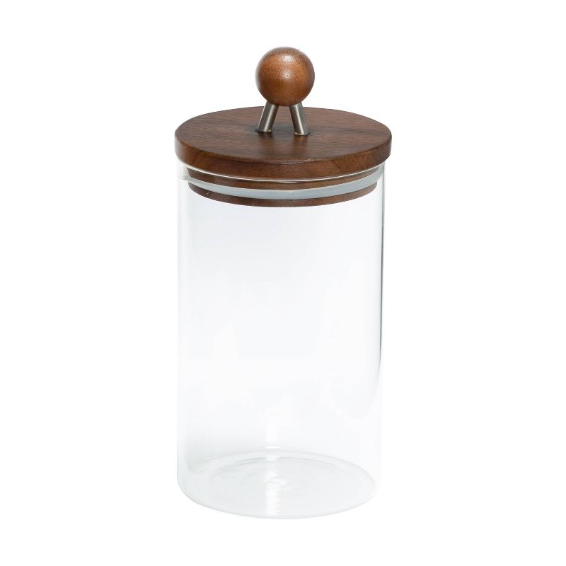 Honey-Can-Do Large Acacia and Glass Canister