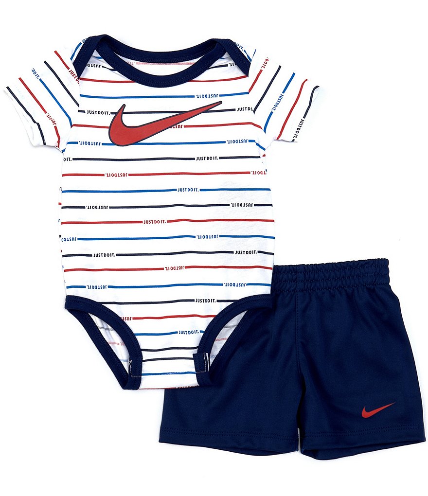 Nike Baby Boys Newborn-24 Months JDI Stripe Short Sleeve Bodysuit & Shorts Set