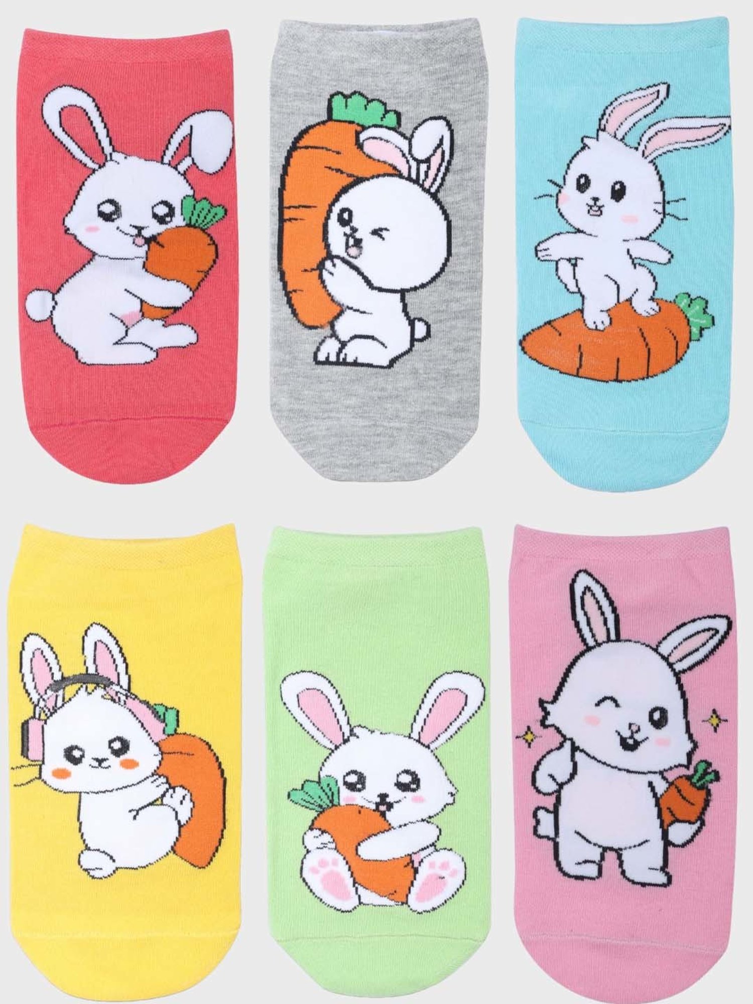 NEXT2SKIN Assorted Color Cotton Sneaker Socks - Pack Of 6