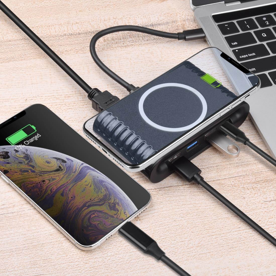 USB 3.0 Hub, Portable SuperSpeed 4 Port USB 3.0 Hub with Built-in Cable , USB Extension Multi-function USB Dock Hot Swapping Support for  Mac, PC, USB Flash Drives and Other Devices