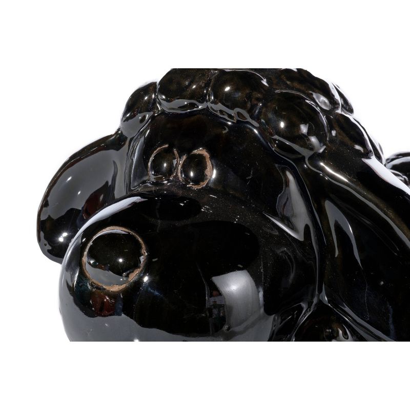 11.75" Handmade Glazed Ceramic Sheep Statue Black - Alfresco Home LLC