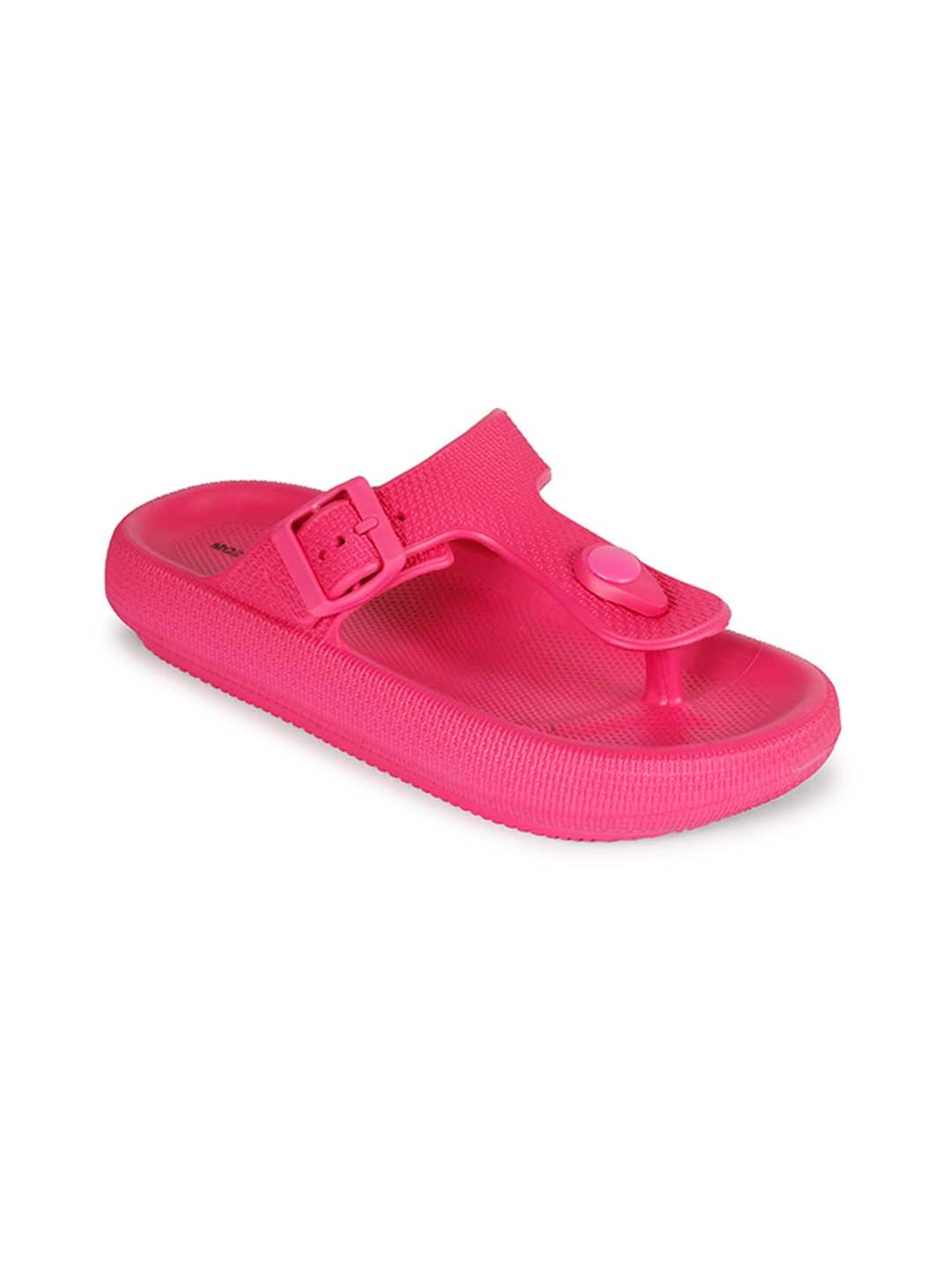 Mozafia Women's Fuschia T-Strap Sandals