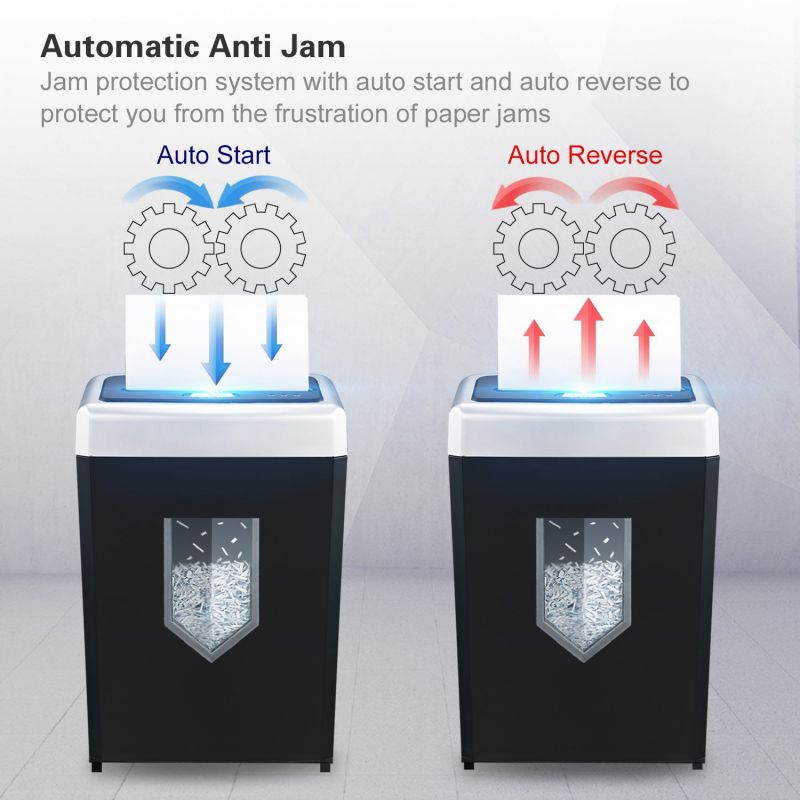 Bonsaii 14-Sheet Cross-Cut Heavy Duty Paper Shredder, 30-Minute Continuous Running Time, Credit Card/Staples Shredders for Office, Quiet Shredding Machine with Jam Proof System (C169-B)