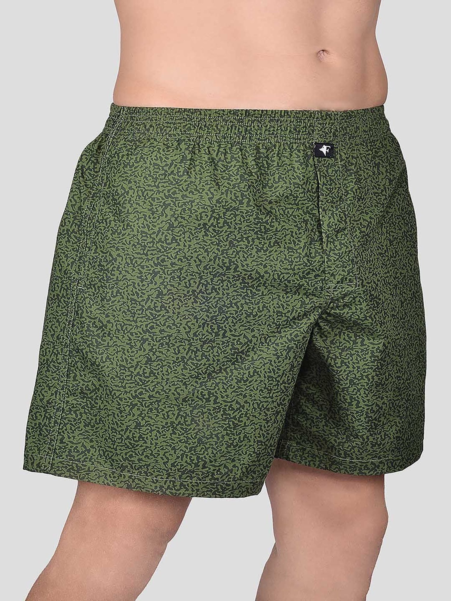 Frenchie Green Relaxed Fit Printed Boxers