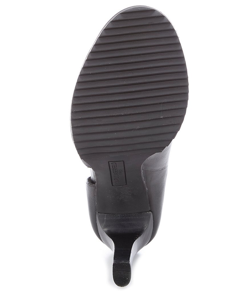 KARL LAGERFELD PARIS Brette Leather Peep-Toe d'Orsay Heels