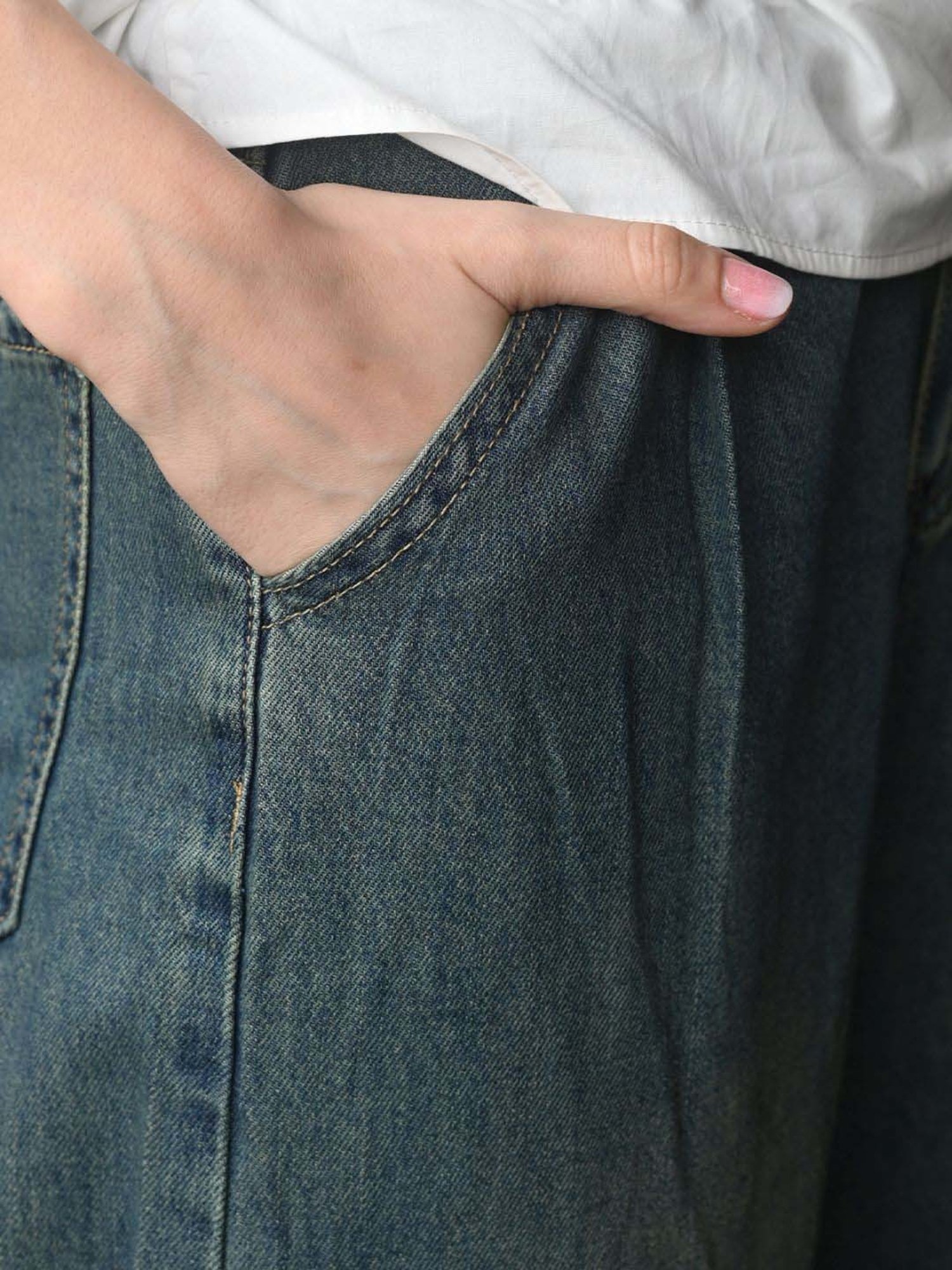 Odette Blue High Rise Flared Pants With Belt