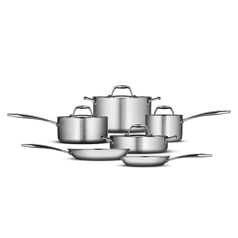 Tramontina Gourmet Tri-Ply Clad Induction-Ready Stainless Steel 10 pc Cookware Set