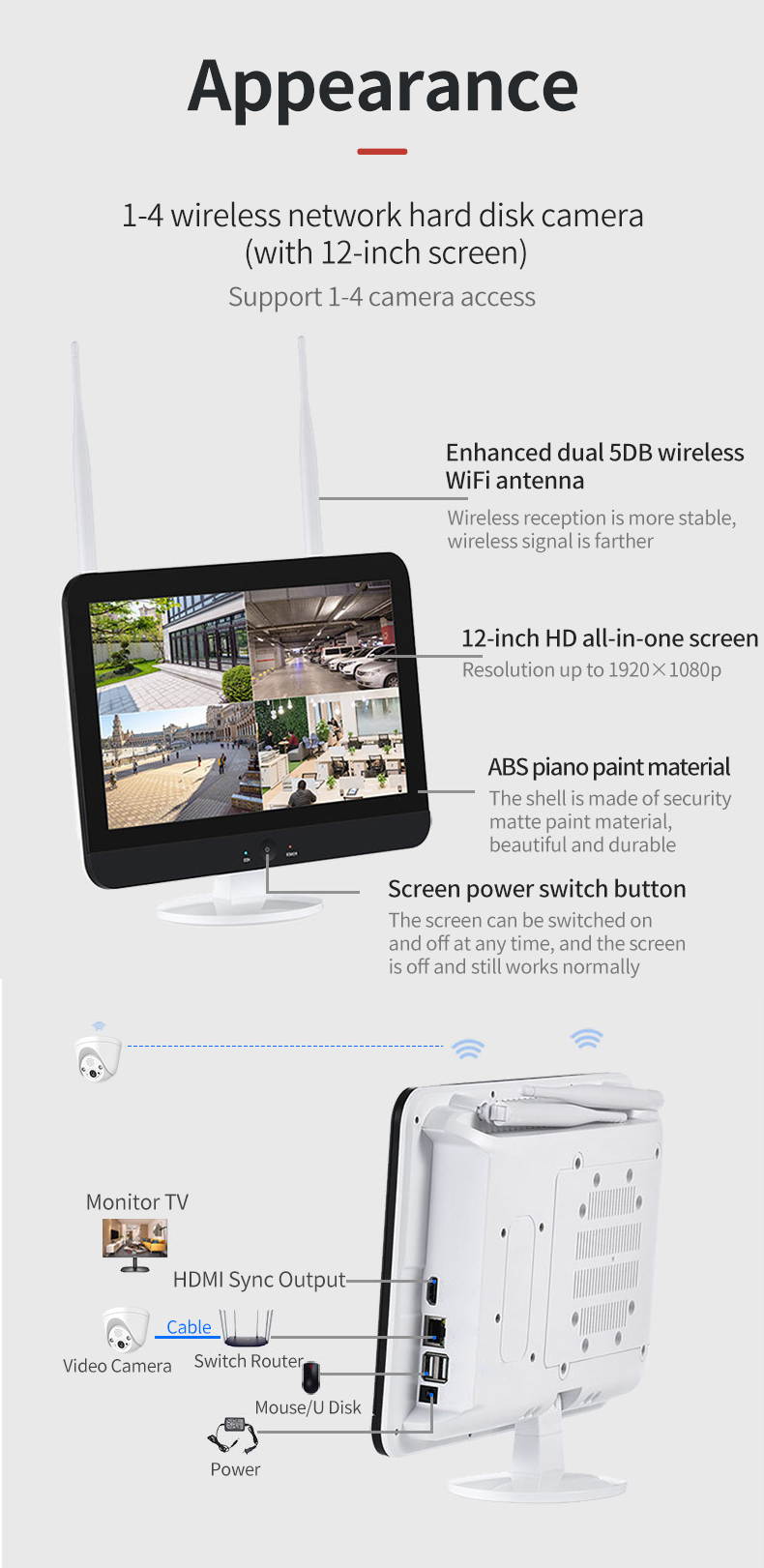 5MP 4CH security protection surveillance system Sistema de vigilancia AI smart playback Intelligent humanoid detection voice intercom cctv camera security system kit camaras de vigilancia con wifi