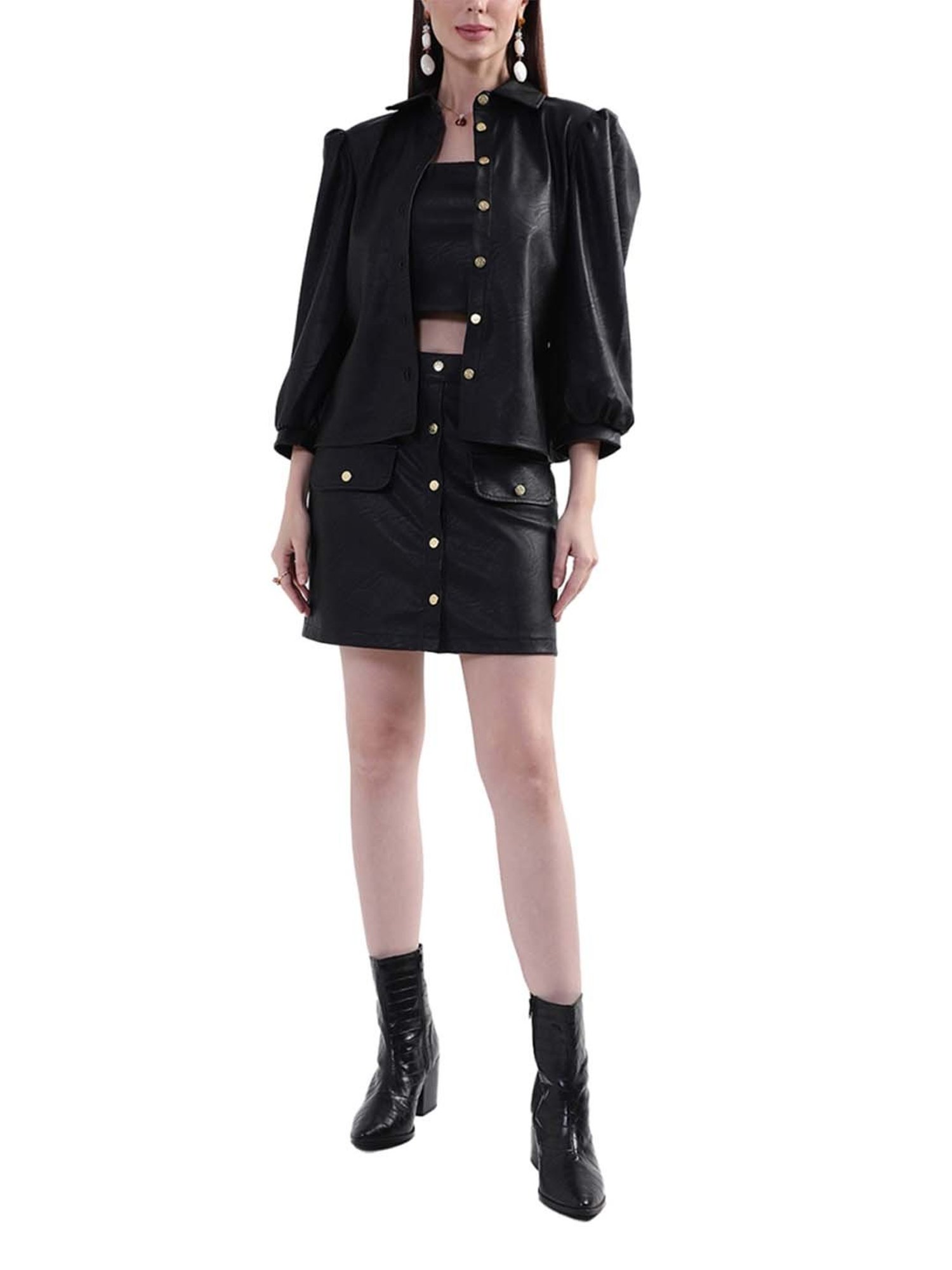 KENDALL + KYLIE Black Regular Fit Shirt