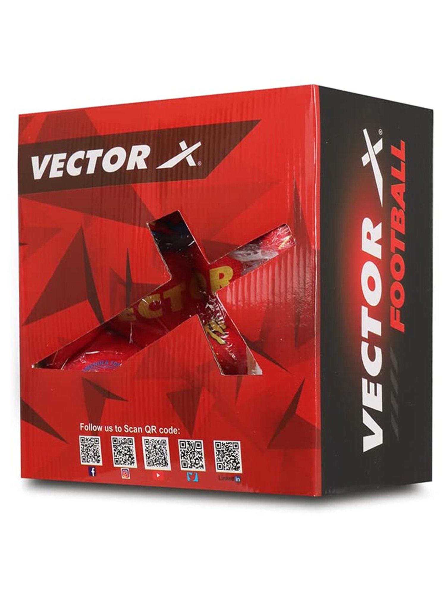 Vector X Spain Machine Stitched Embose PVC Football (Red) Size - 5