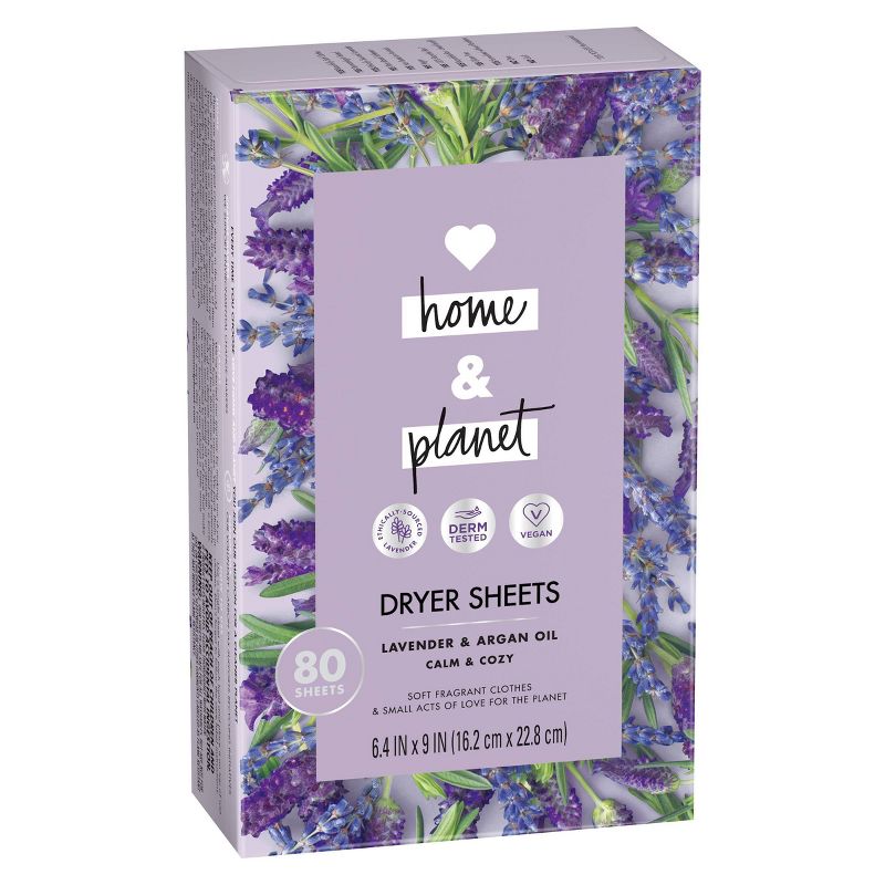 Love Home & Planet Lavender & Argan Oil Dryer Sheets - 80ct