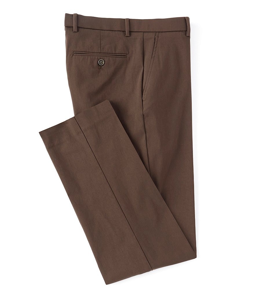 Hart Schaffner Marx Plaid Flat-Front Trouser Pants