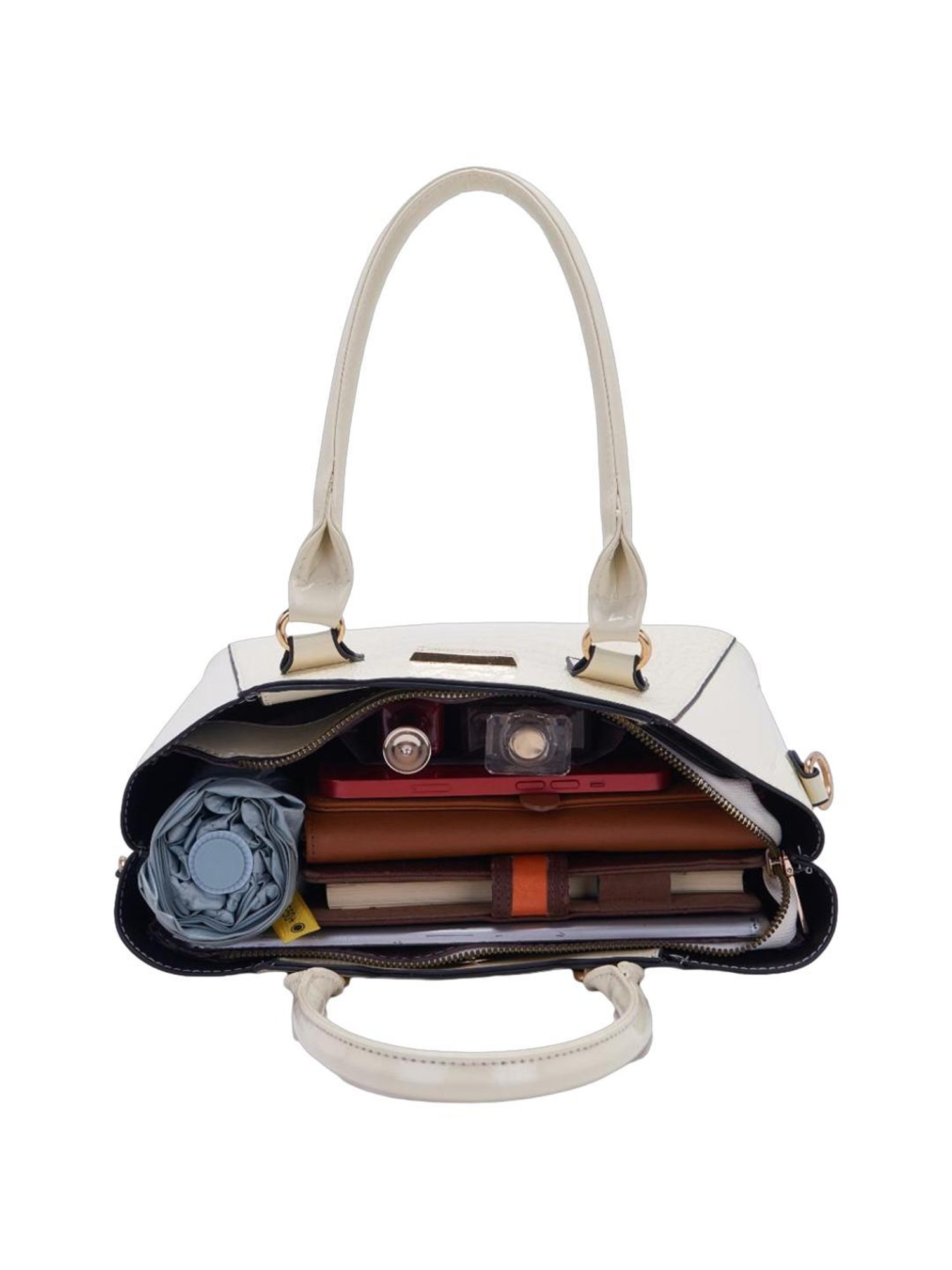 Pierre Cardin Beige Textured Satchel Handbag