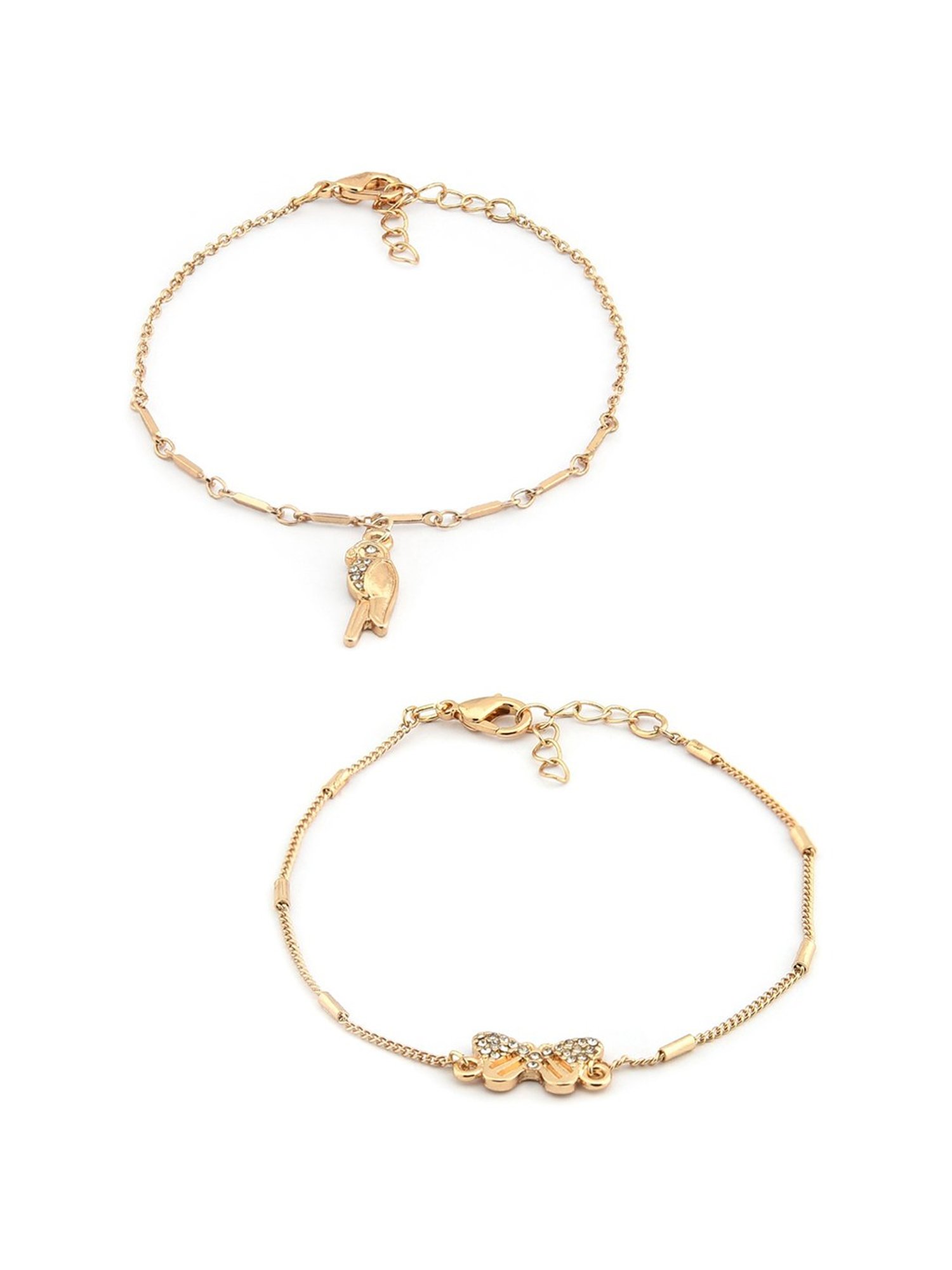 Zaveri Pearls Set of 7 Gold Tone Contemporary Classy Stackable Bracelets-ZPFK11578