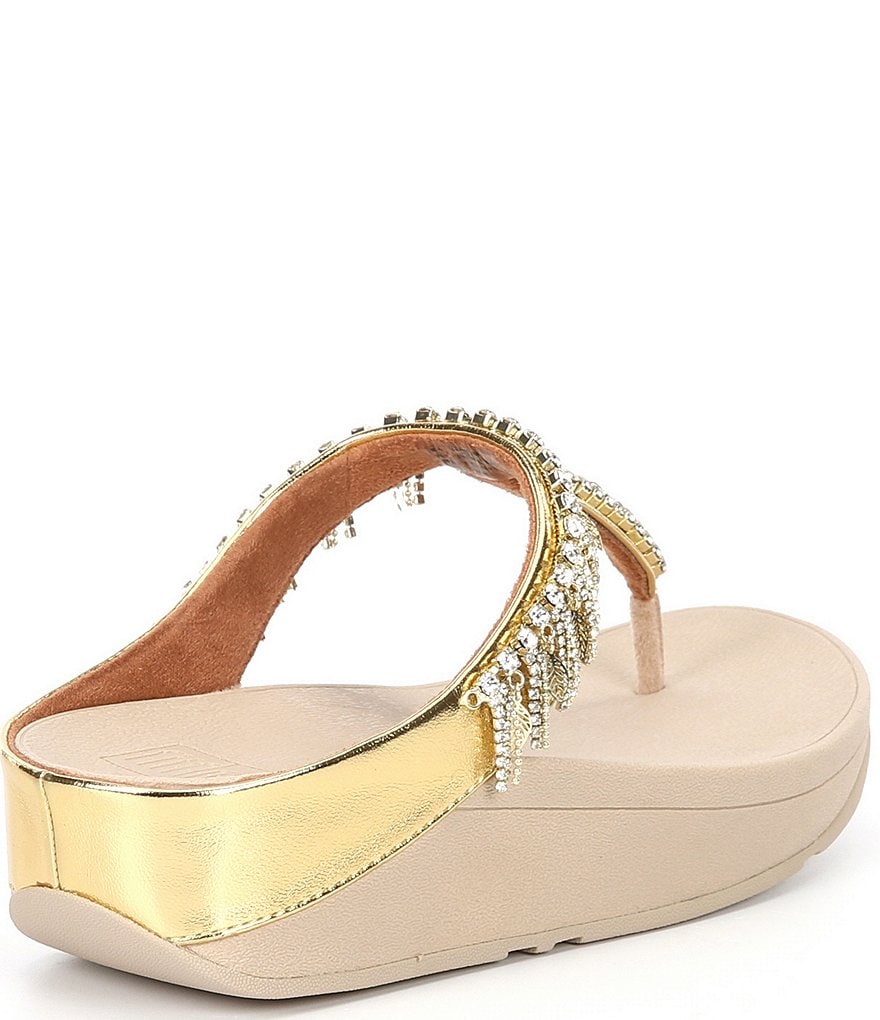 FitFlop Chandelier Crystal Embellished Toe Post Sandals