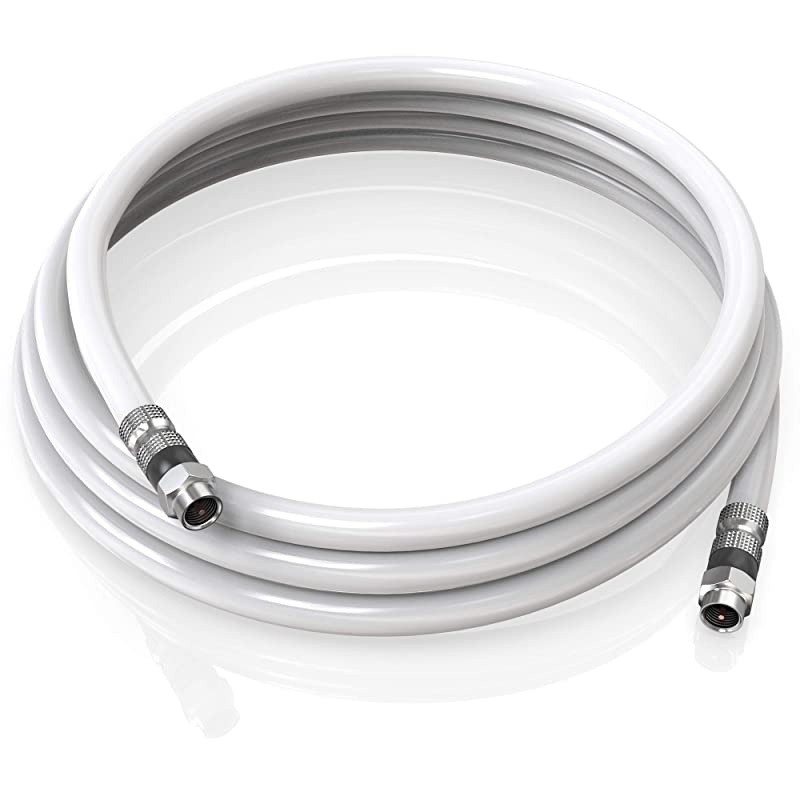 Coaxial Cable 20 Feet White 2 Pack RG6 FPin Triple Shielded UL CL2 inWall Rated RG6 Digital AudioVideo Includes Connectors and Cable Clips