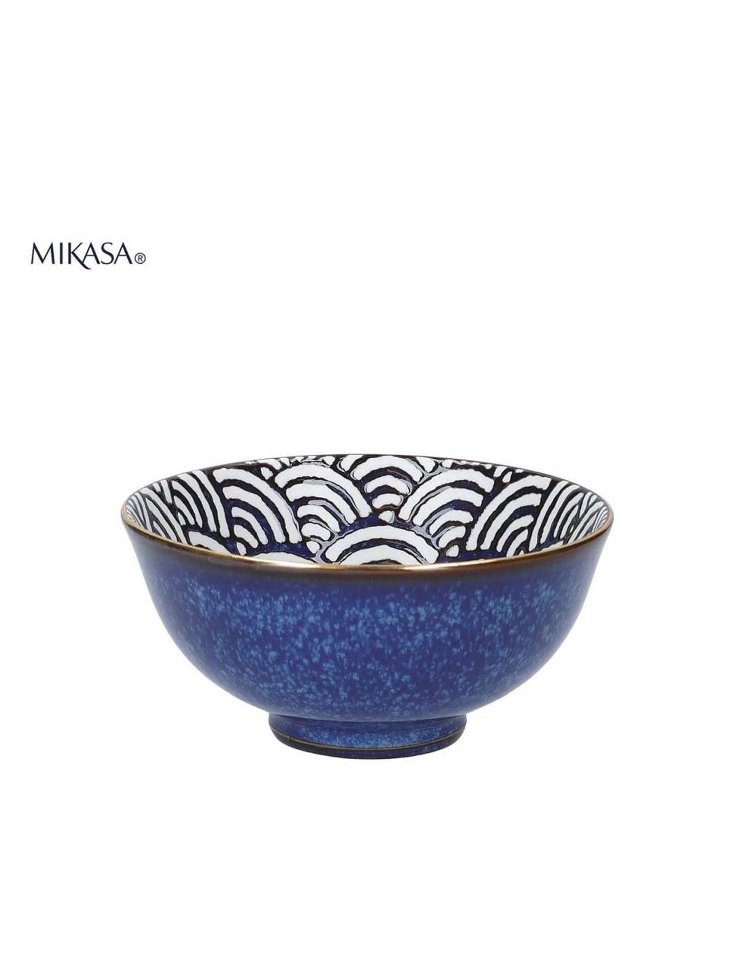 Mikasa 2-Piece Blue Medium Satori Rice Bowl & Spoon Set