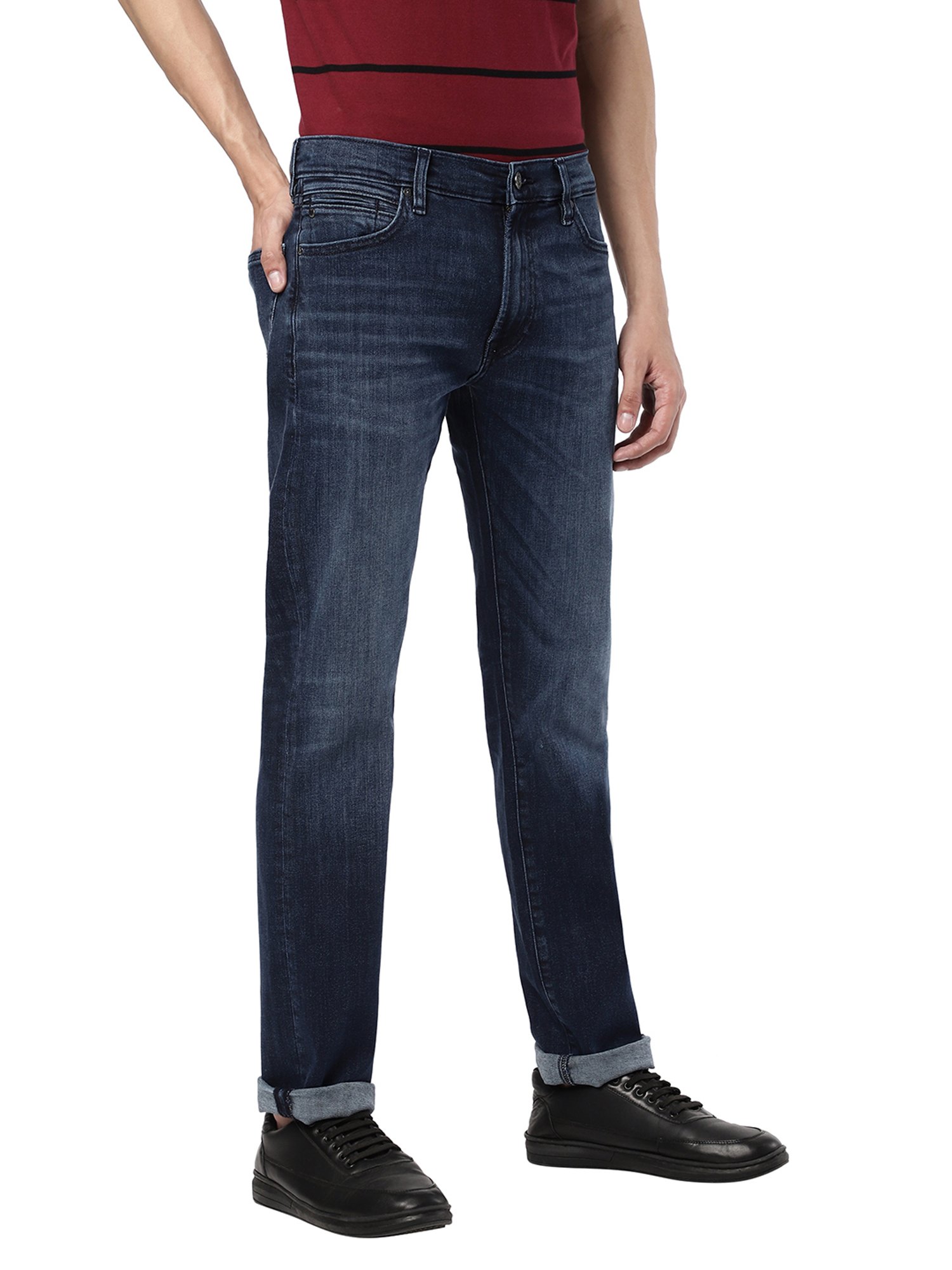 EVERBLUE Blue Comfort Slim Midrise Jeans