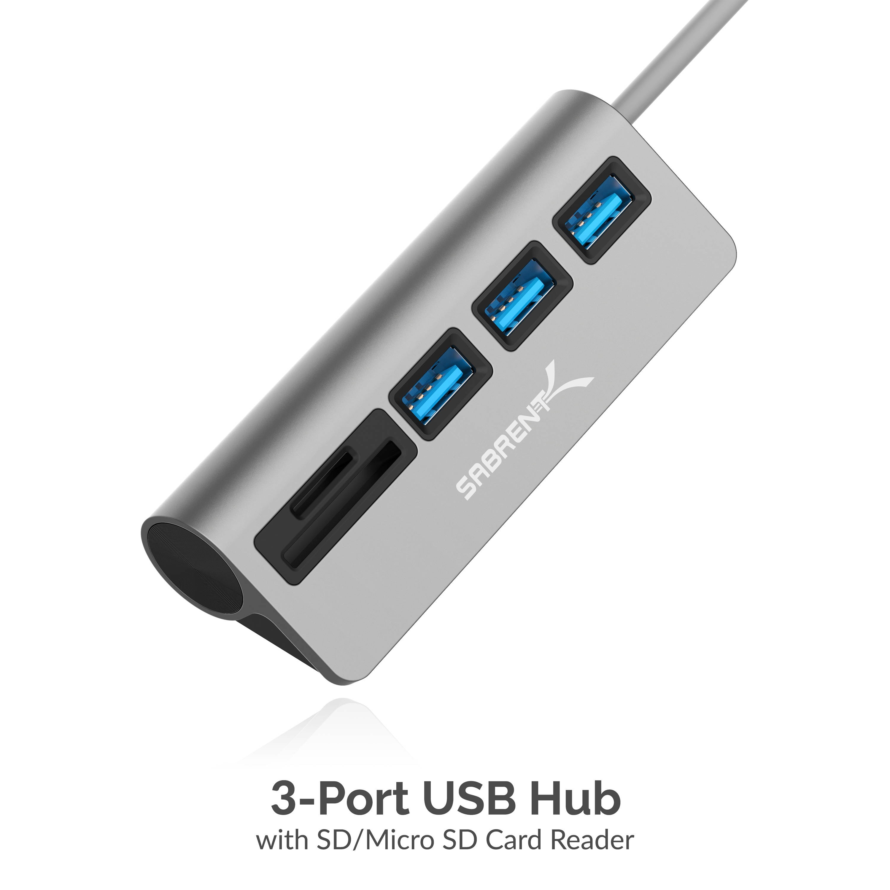 Sabrent 3 Port USB 3.0 Hub with SD/Micro SD Card Reader (HB-U3CR)