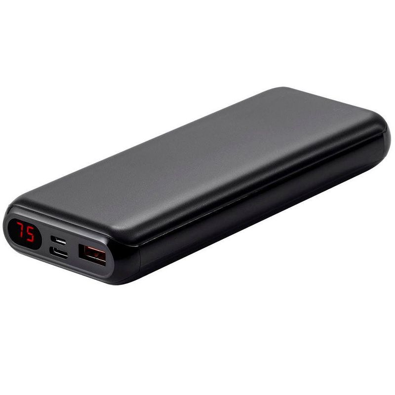 Monoprice EZ Read USB Power Bank - Black, 20,000mAh, 2-Port Up to 18W PD (3A) Output For iPhone, Android, and Galaxy Devices - Obsidian Speed Plus
